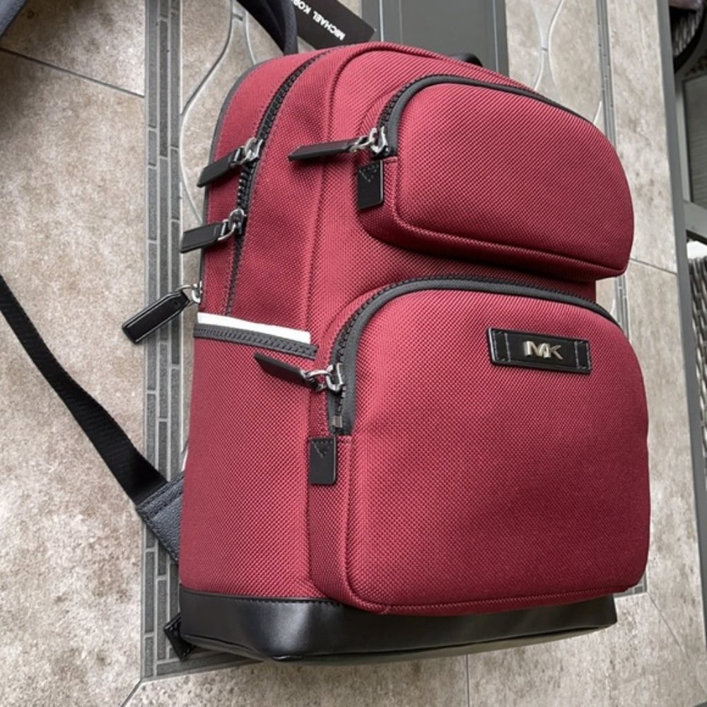 Michael Kors Kent Sport Utility Backpack Merlot - Picture 2 of 16